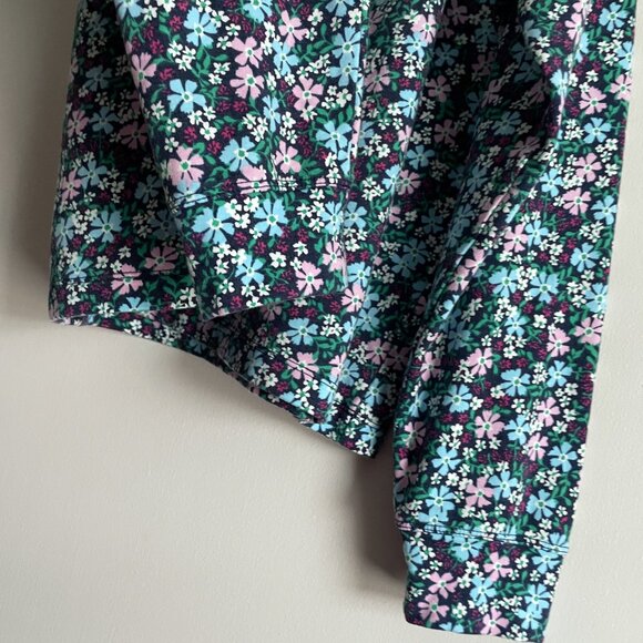 J. Crew Floral French Terry Sweatshirt Size L Blue Green NWOT - Picture 10 of 14